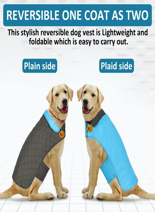 Sage Square Dog Fleece Jacket Reversible Dog Vest Waterproof, Windproof Cold Weather Dog Clothes Pet Apparel for Dogs (Sky Blue) (Small-Medium) (14 Inches) - Image 3